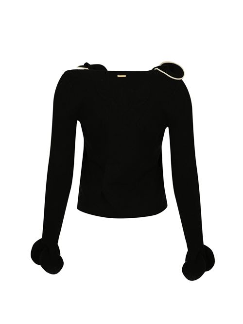 Cardigan rouches in maglia di viscosa Liquirizia NO SECRETS | 253NS121LIQUIRIZIA PROFILILATTE